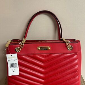 Michael Kors Red Chevron Shoulder Bag